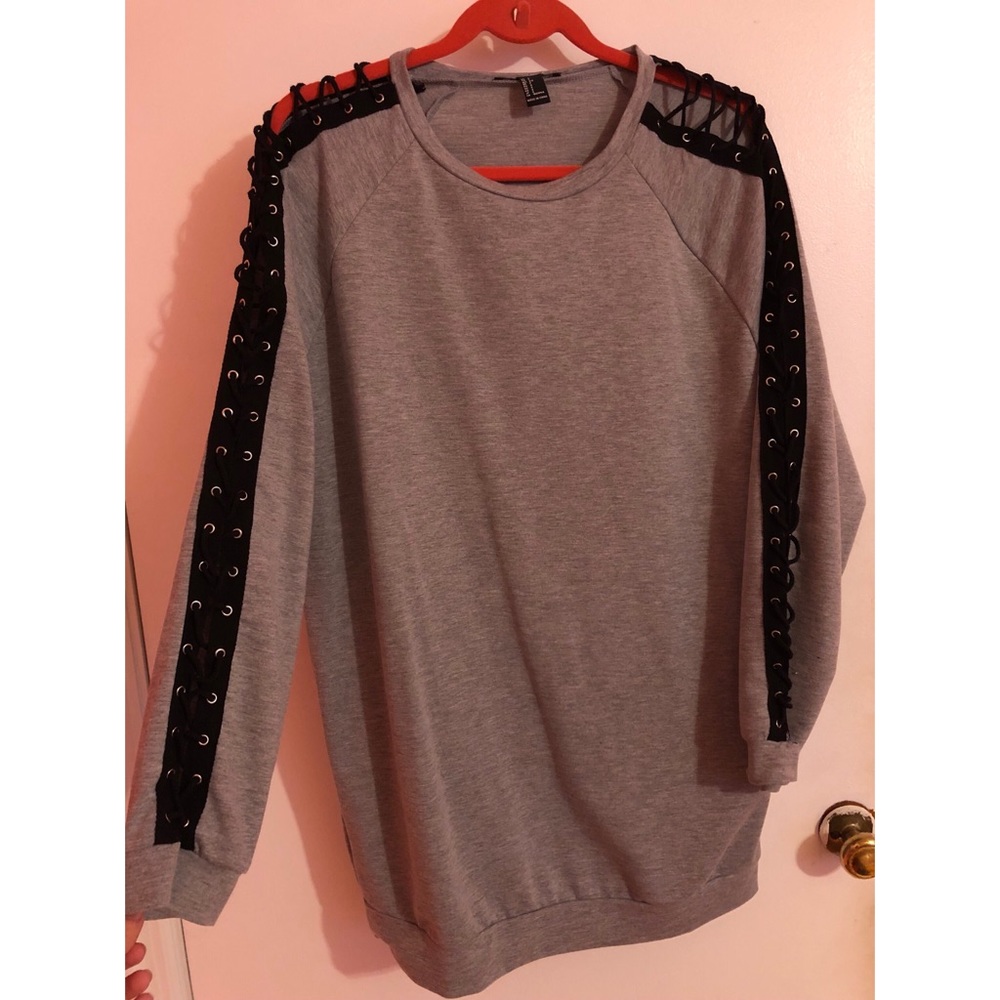 Grey long sleeve t-shirt dress NEVER WORN